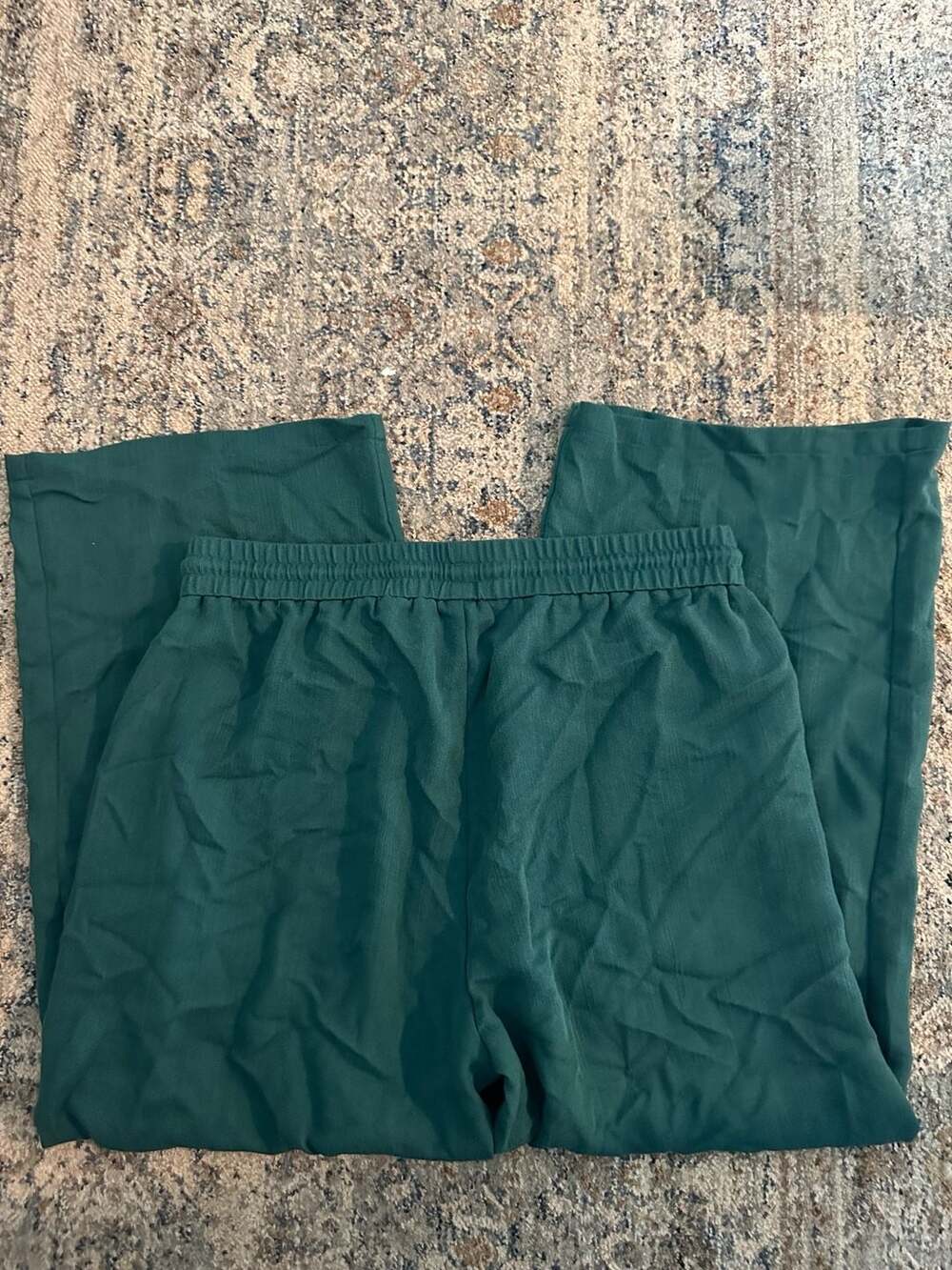 Halara Green Wide Leg Drawstring Lounge Pants XL - Picture 3 of 3
